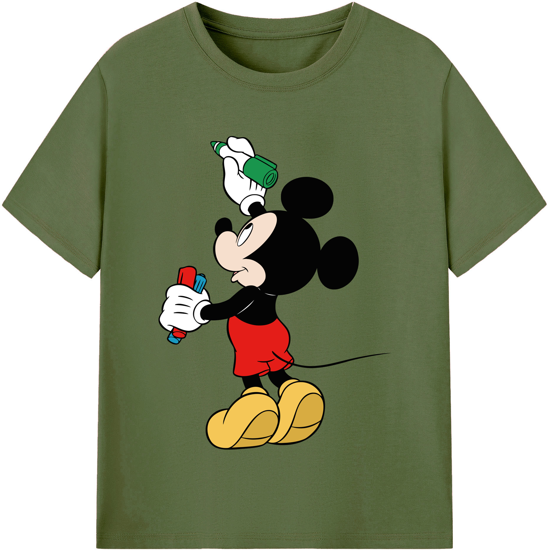 （画像用） ミッキーマウス Mickey Mouse 綿100％半袖Tシャツ（フロントプリント）